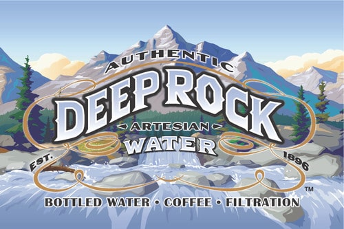 Logotipo de agua de roca profunda