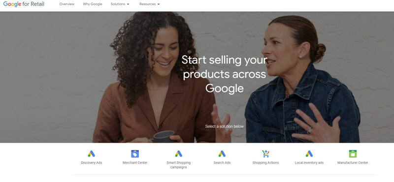 Google for Retail es otra buena plataforma de venta.