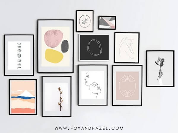 Fox + Hazel arte abstracto imprimible para colgar en la pared