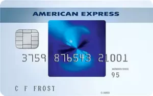 Azul del logotipo de la tarjeta de crédito American Express