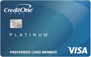 Credit One Bank Platinum Visa para la reconstrucción de crédito y el logotipo de la tarjeta de crédito Bank Visa