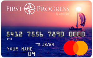 Logotipo de la tarjeta de crédito asegurada First Progress Platinum Elite Mastercard