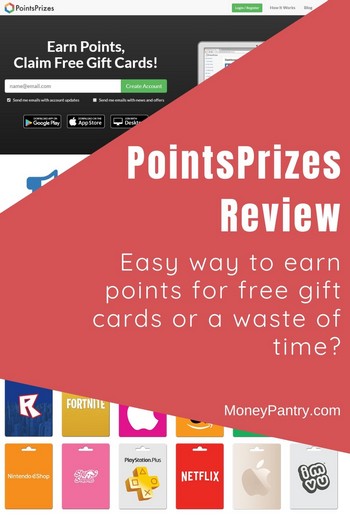 ¿Vale PointsPrizes.com su tiempo para ganar puntos para tarjetas de regalo gratis?  Aquí está mi reseña...